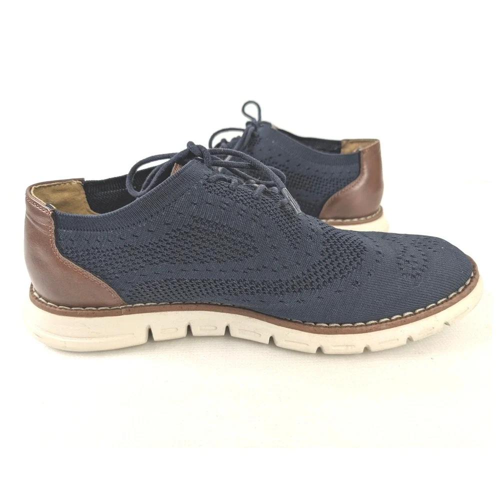 Nautica Wrenwood 3 Knit Oxford‎ Shoe Mens 10 Blue Lace Up Business Casual Preppy